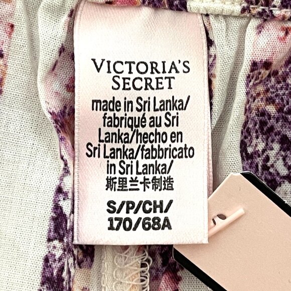 New Victoria's Secret Pajama 2 Pc Short Sleeve Button Top Shorts Small Stripe - Picture 14 of 15